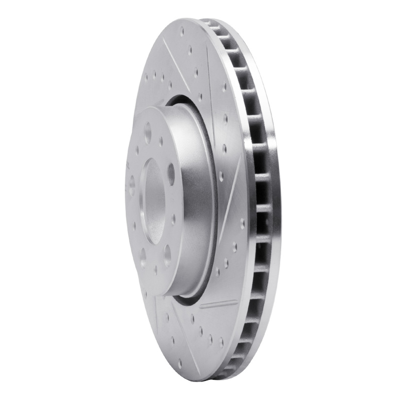 Volvo S60 Brake Rotor (1) - Front Right - R1 Concepts - Drilled & Slotted - Silver - `99-`09